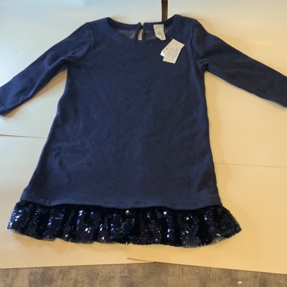 Blue dress with sequins at bottom